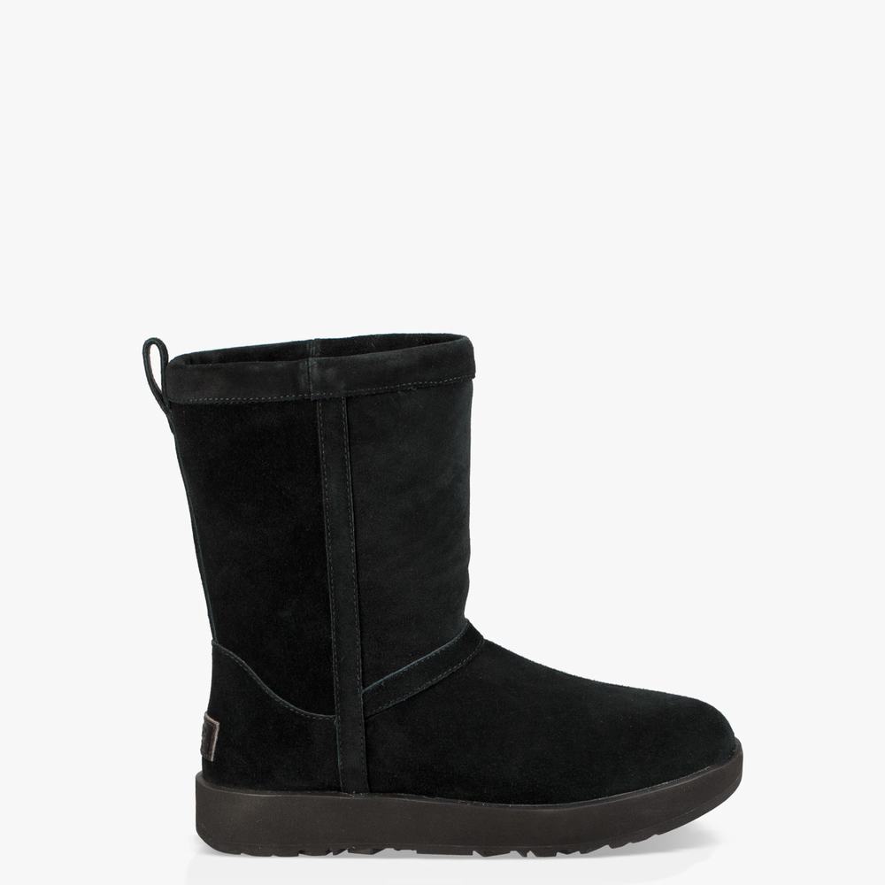 Bottes Imperméables UGG Classic Short Femme Noir Soldes 251GZVHC